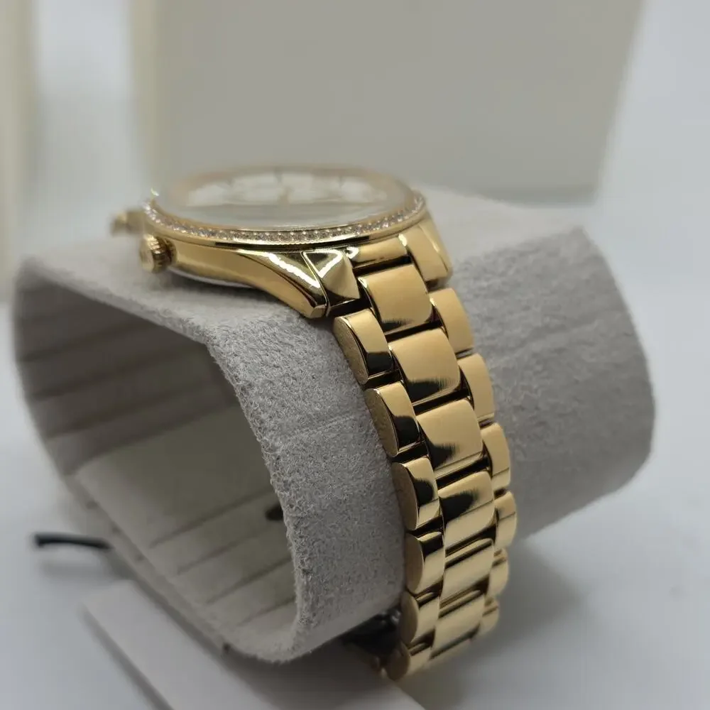 Michael Kors Lauryn Stainless Steel Quartz Watch Earrings and Necklace Gift Set